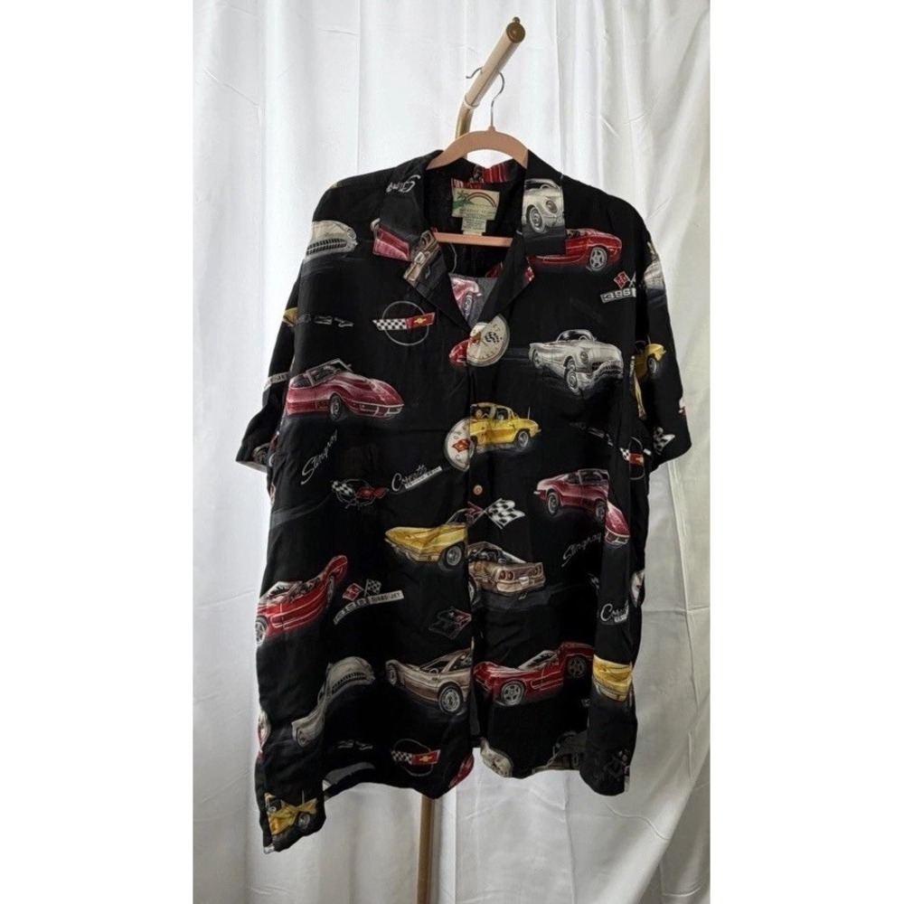 Paradise Found Car Shirt‎ Mens 2XL Black Short Sleeve Button-Up General Motors